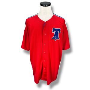 Majestic Philadelphia Phillies Jersey Men’s XL Red Blue White Trim Liberty Bell